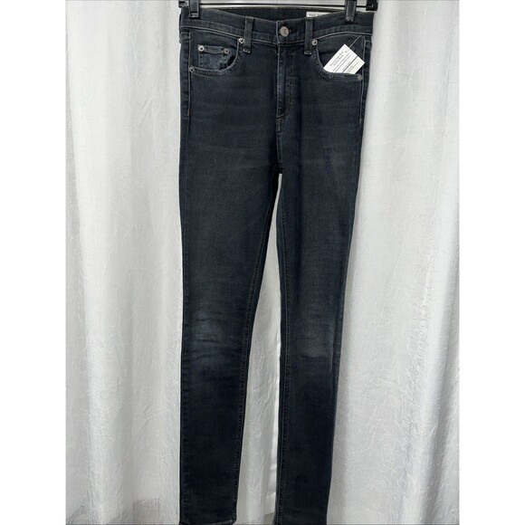 Rag & Bone Dive High Rise Skinny in Clean Steele Black Jeans Size 25 - Picture 2 of 8